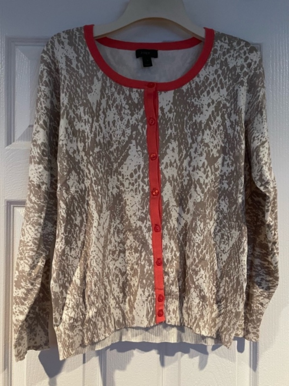 J.Crew Animal Print Cardigan L